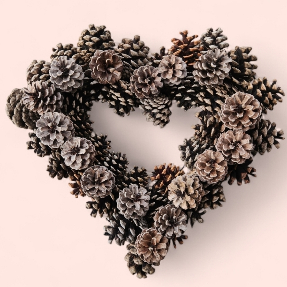 Rustic Pinecone Valentine's Day Wreath